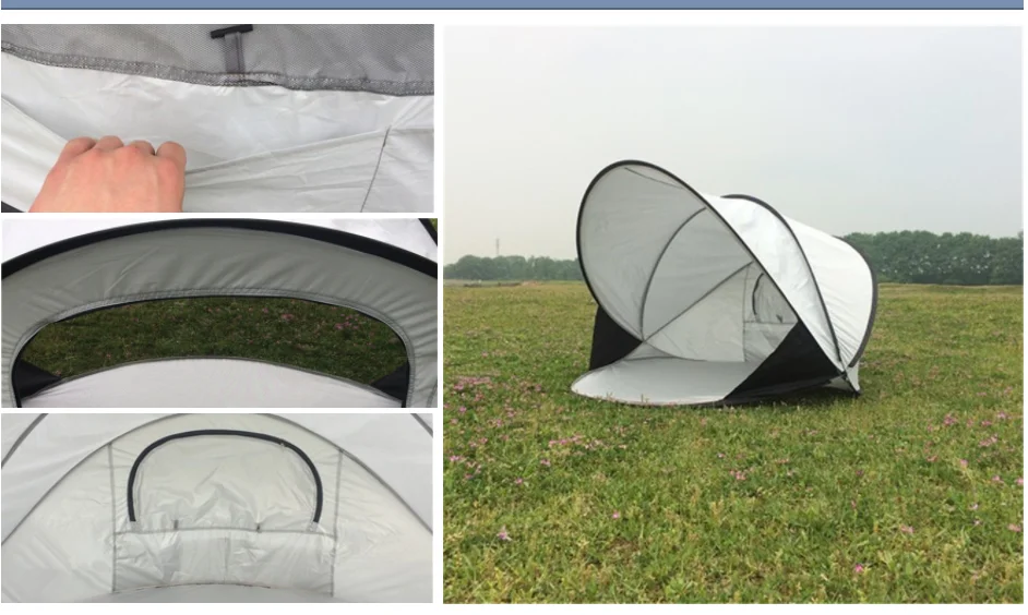 New Arrival UV30+ Sun Shade Shelter Polyester Steel Wire Pole Pop Up Summer Beach Camping Tent For Outdoors