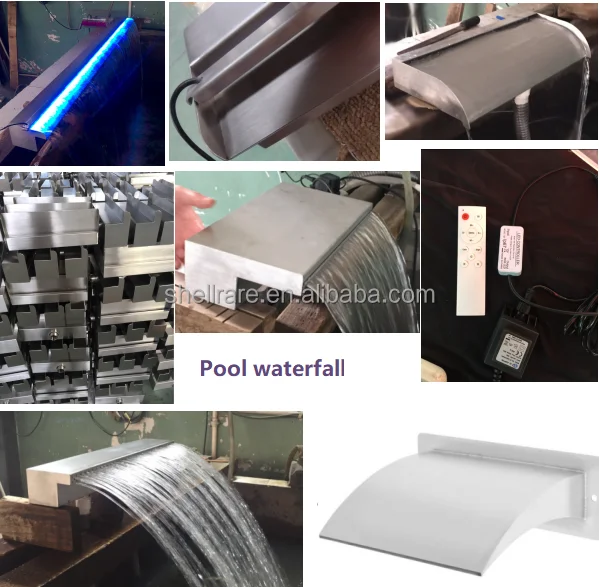 L30 cm stainless steel sheer descent water feature and waterfall pond blade pool cascade