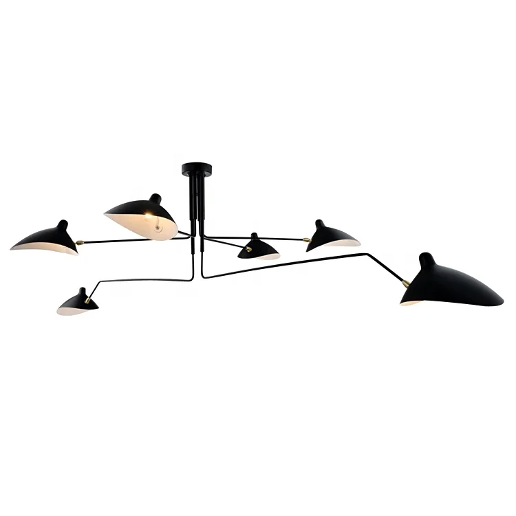 Interior black style five claw ceiling lamp with decoration