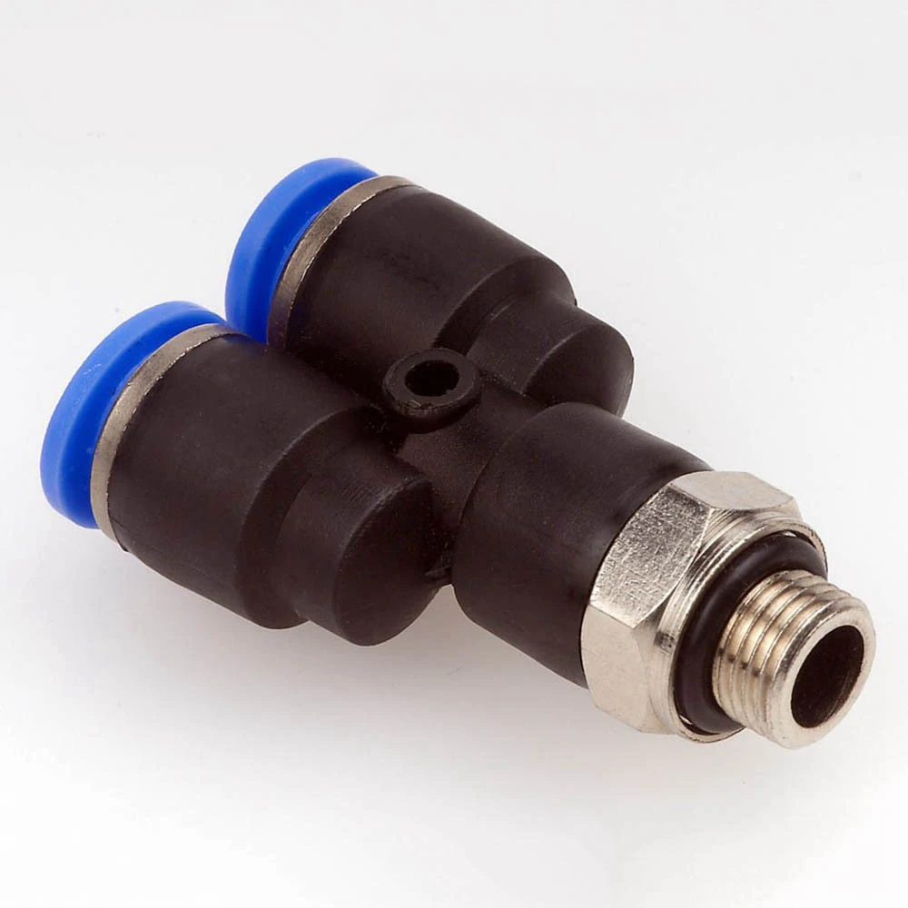 3 way male thread elbow plastic pneumatic quick fittings  tube connector