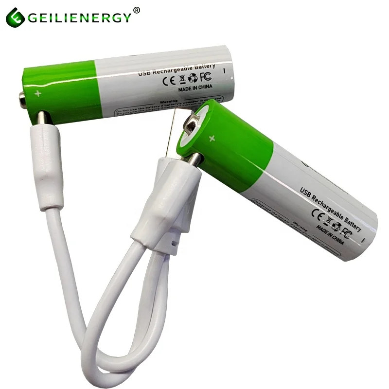 hot sell 1.5v AA batteries With type c charging cable usb rechargeable batteries