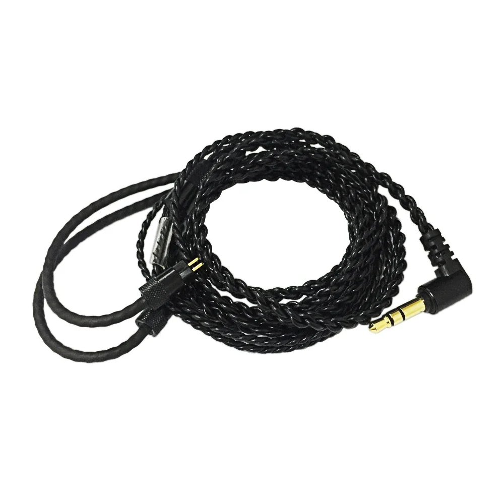 In-ear Monitor Cable With Mic Braided Replacement Earphone Cable Wire IEM Cable 0.78 mm 2 Pin Prong Connector