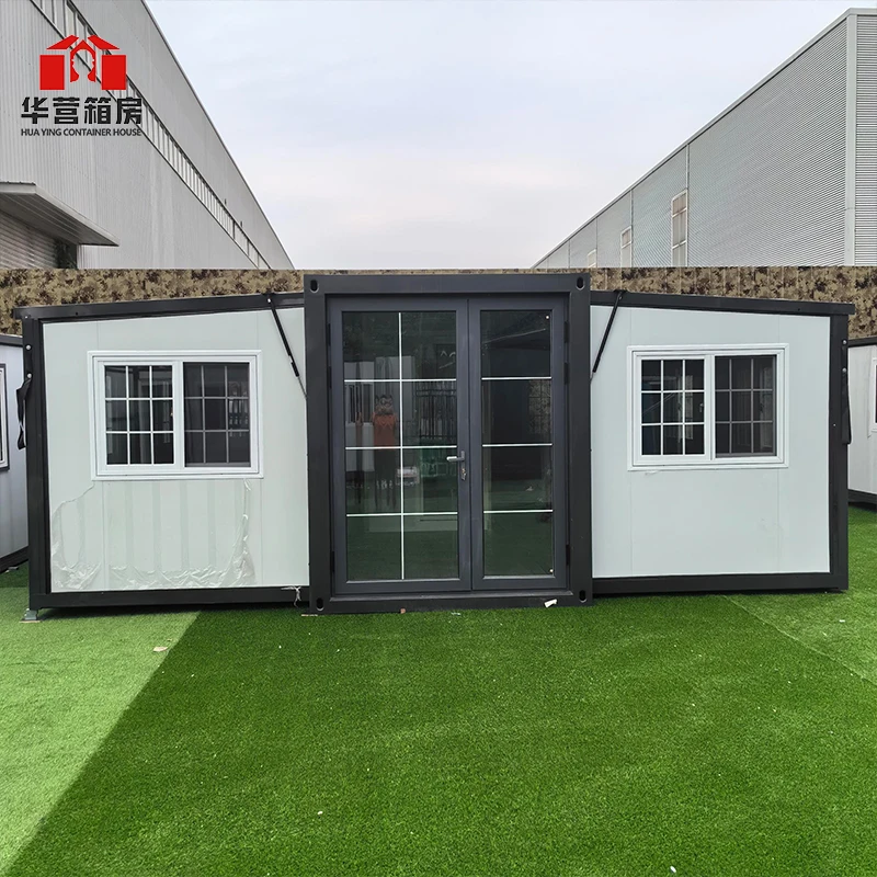 20FT expandable folding container house modular house Metal Carved Panel Glass Curtain Wall Prefabricated House