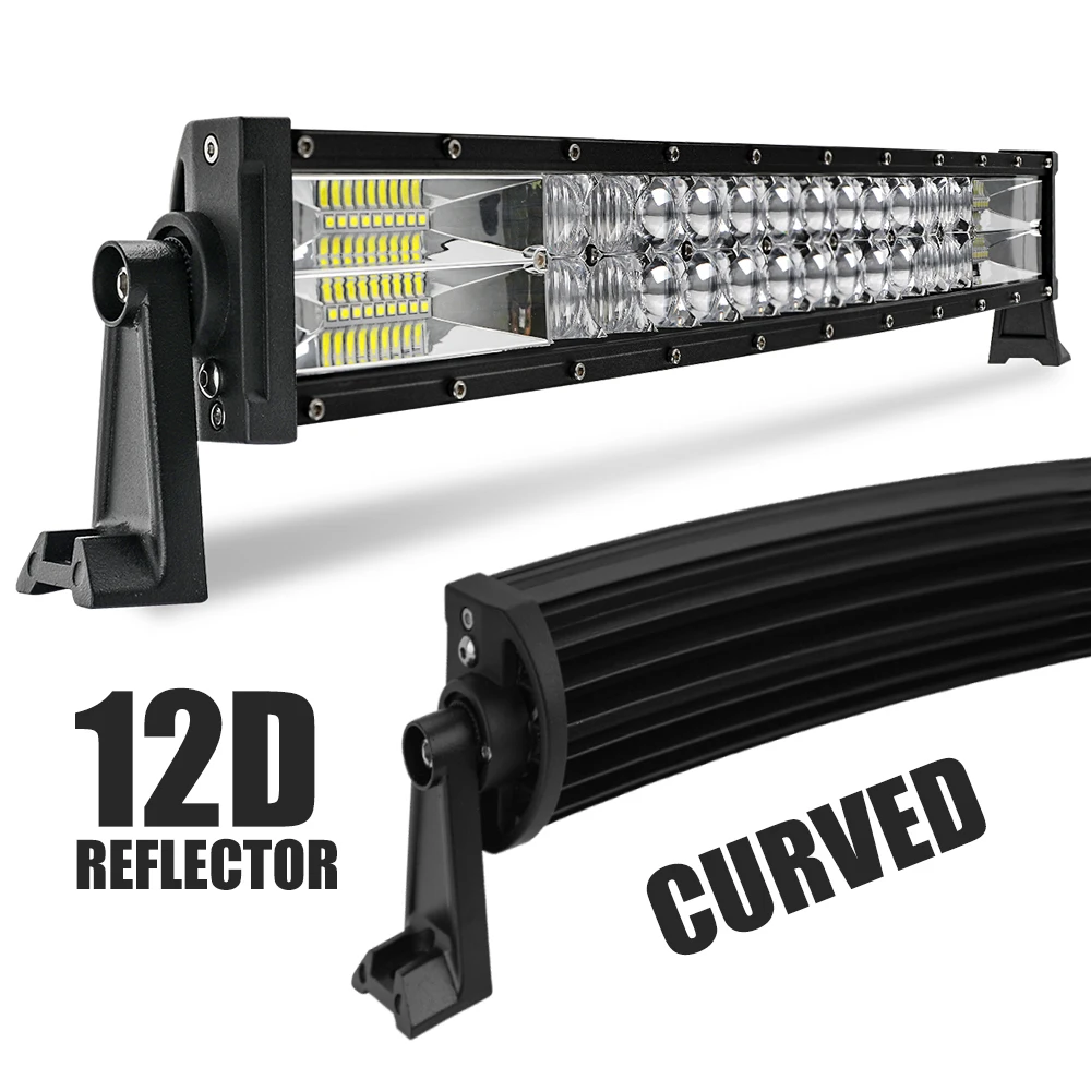 
Super Bright Wholesale Auto Lighting System Dual Row 22 32 42 50inch LED Light Bar 52 inch Curved Car Flood Offroad 12v 24v 