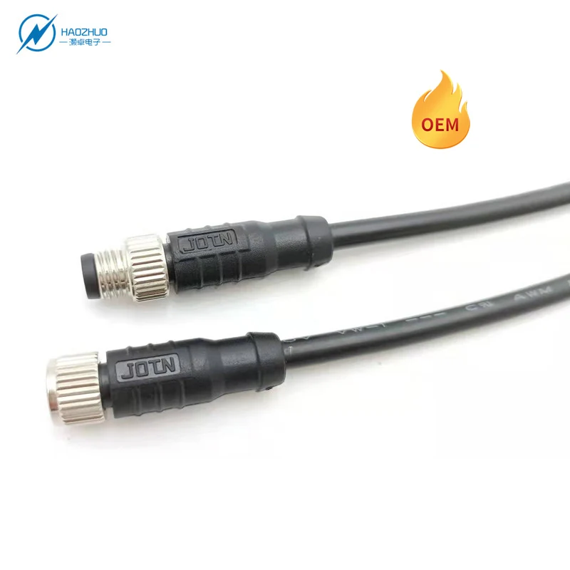 M8 Plastic Connector Male Female Custom 3 5 6 12 17 Pin M12 Sensor 4 Pin 8 Pin Connector M12 Cable