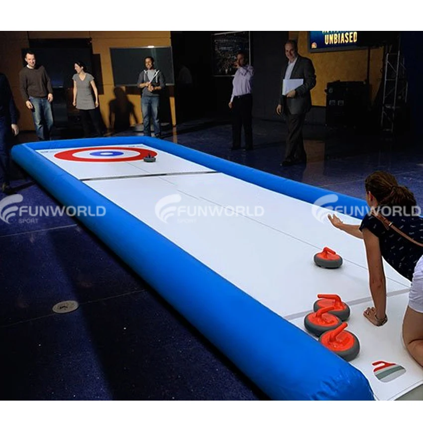 Outdoor Drop Stitch Ice Curling Rink Inflatable Hockey Rink Inflatable Street Curling For Curling Game