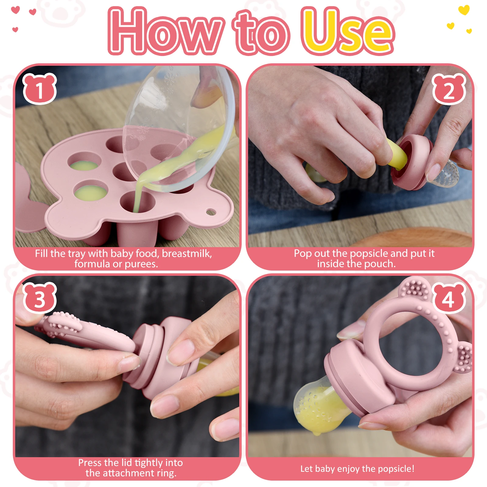 New Feeding Set Newborn Breast Milk ice Cube  tray Baby Food Freezer Tray For Fruit Purees