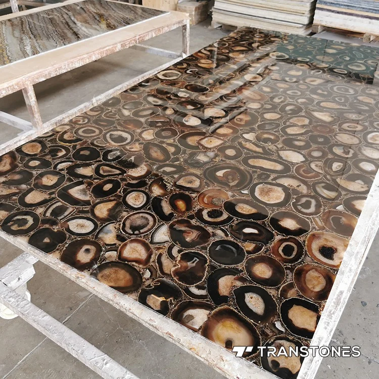 Полупрозрачный Прозрачный Роскошный домашний декор огнеупорный натуральный черный агатовый Хрустальный лист для оникса