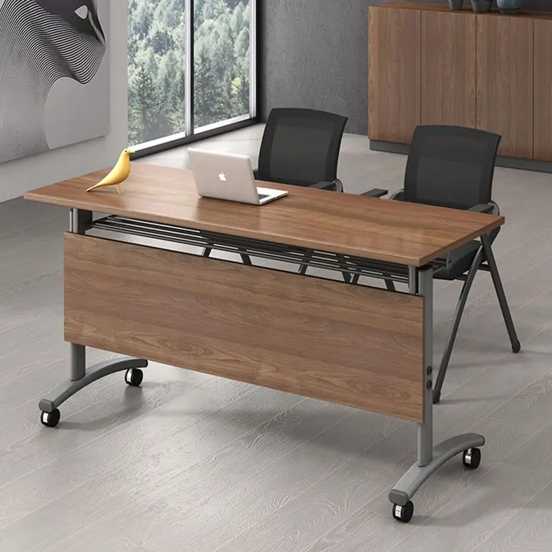 Modern Flip Top Training Desk Folding Conference Foldable Meeting Wheels Table