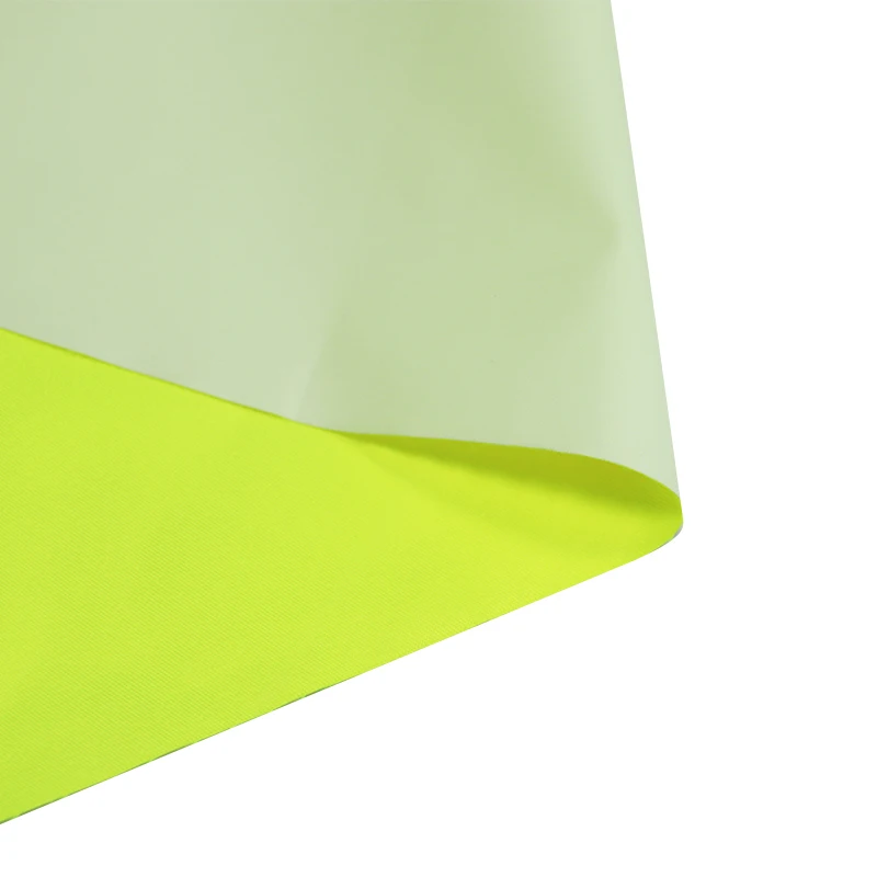 Waterproof 75D*150D twill pongee  fluorescent yellow moisture-permeable white fabric