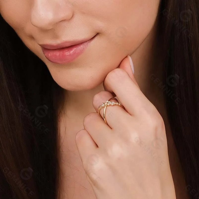 Gemnel minimalist women jewelry classic statement ring wholesale 925 sterling silver modern twist X shape finger ring