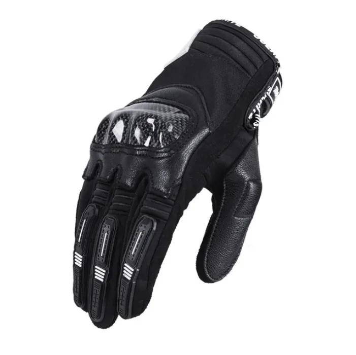 Motorcycle Leather Carbon Fiber Full finger Breathable Motorcycle Gloves