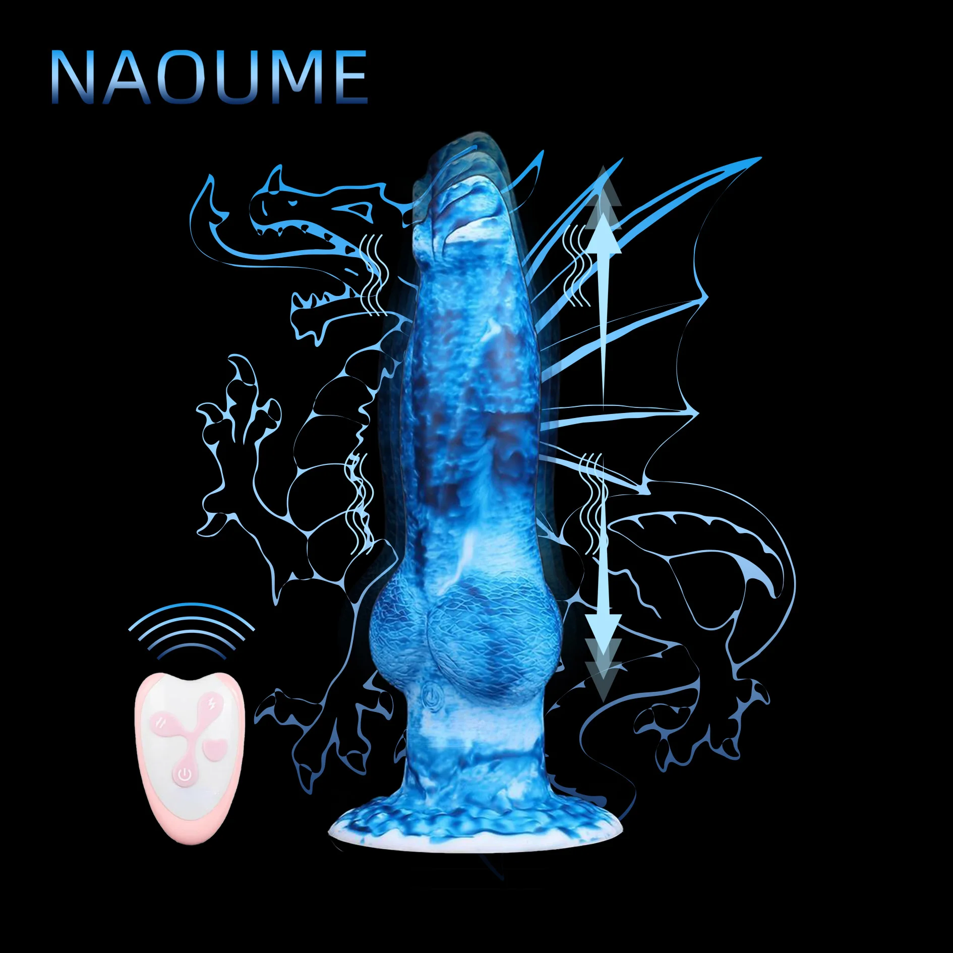Remote control vibrating dragon fat soft dildo huge fantasy monster silicone big dildo for men and women Sex Toys For Man