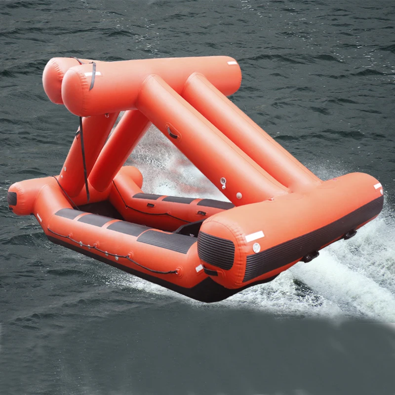Self stabilizing lifeboats for flood prevention and emergency rescue, inflatable rescue boats for water surface handling