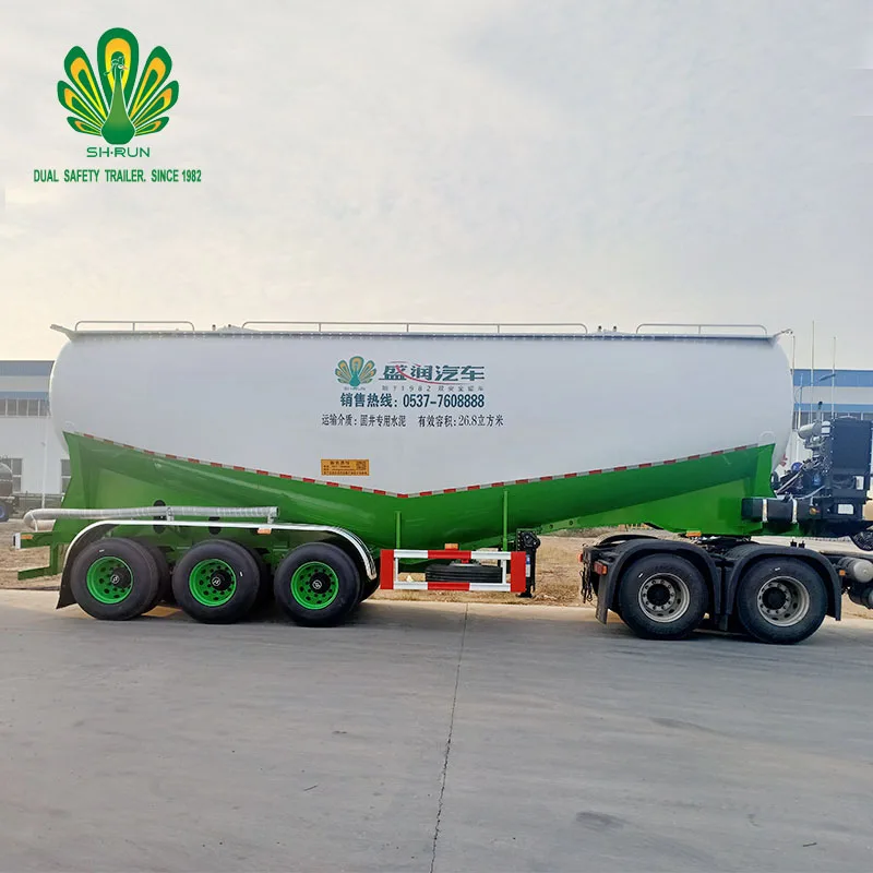 45 cubic meters cement transport tanker with air compressor and diesel engine fast unloading without residue