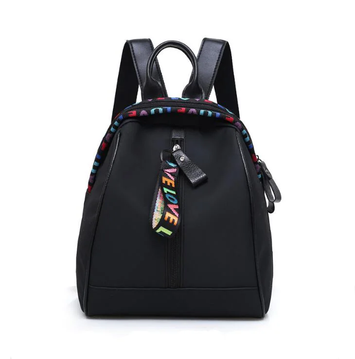 Wholesale small custom woman black vegan leather ladies school backpack back pack backbag bag for girls