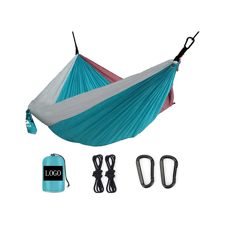 Cross-border hot selling outdoor hammock nylon parachute cloth camping swing chair single double nylon parachute cloth