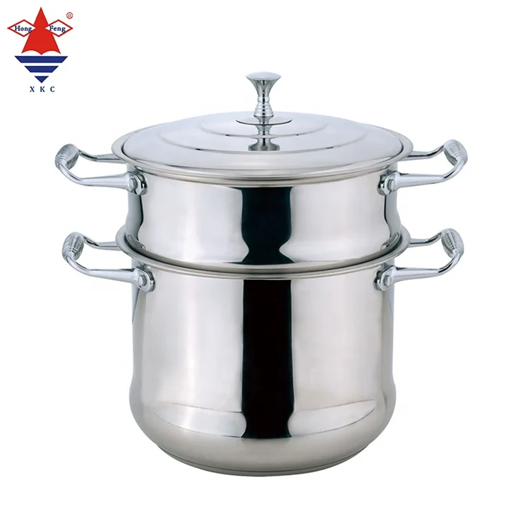 High Quality Stainless Steel Kitchen Cookware Set Classic Design Iron Couscous Pot Eco-Friendly Metal Handle Home Cooking