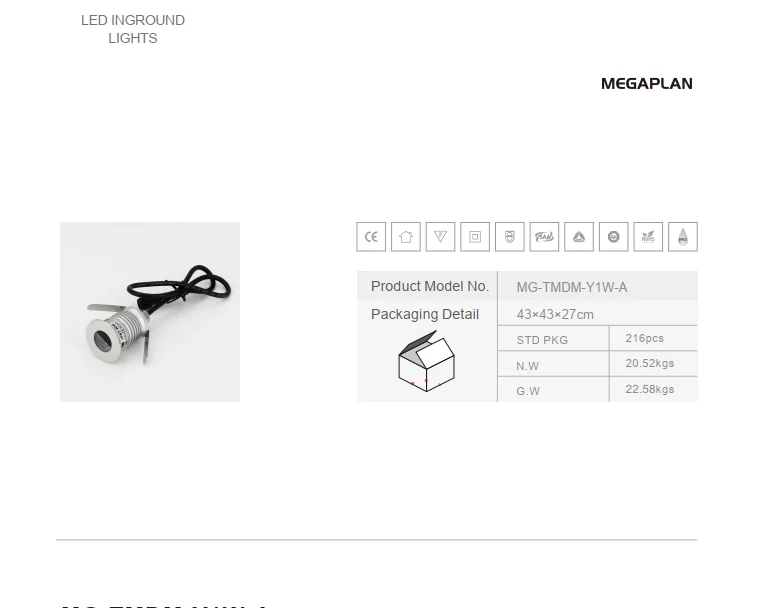 In-Ground Light Mini 3w Spotlight IP67 Waterproof Underground Outdoor Landscape lighting for Pathway Garden