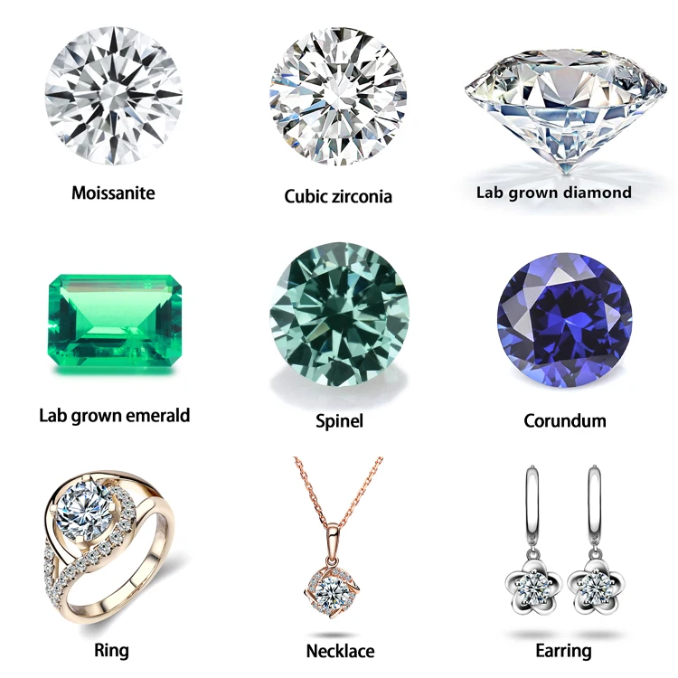 Starsgem Wholesale 1 Ct 6.5mm Def Diamond Loose Gemstones Price Per Carat Vvs White Round Brilliant Cut 6.5 Mm Stones Moissanite