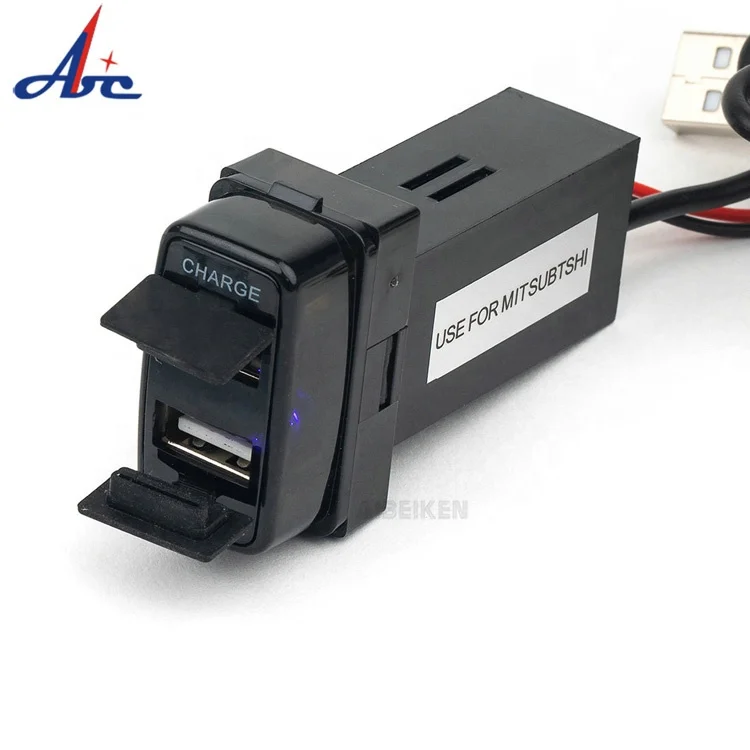 36.5*19.6*68MM 2.1A Dual USB Power Socket For MITSUBISHI iPhone X/8/7/6/5 iPad Samsung LG Huawei