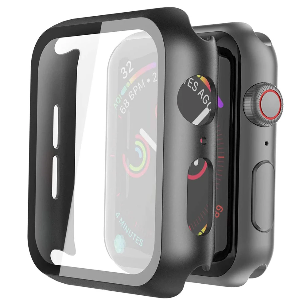 Пластиковый защитный бампер из закаленного стекла для Apple Watch, чехол для Apple Watch серии iwatch, чехол для Apple Watch