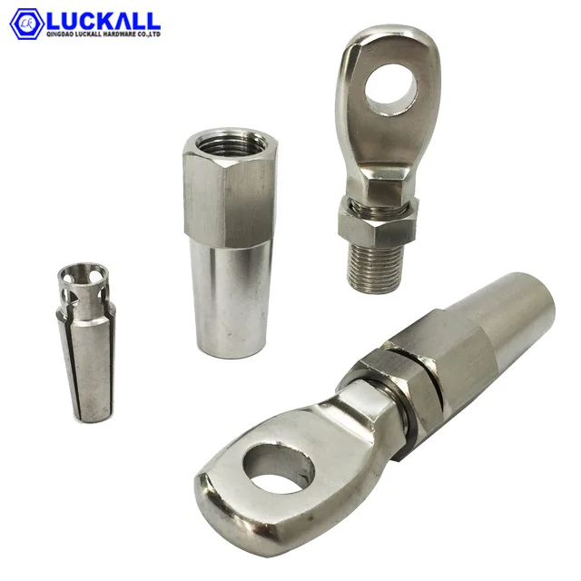 Stainless Steel Threaded Eye Swage Stud Wire Rope Terminal Ends