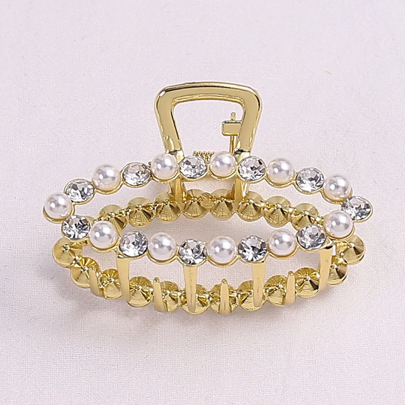 New fashion Woman Elegant Geometric Pearl Rhinestone Hairpins Hair Clips Alloy Barrettes Girls Hair Accessories Headwear