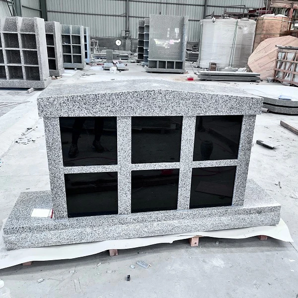USA Gravestone Canada Design G603 Indian Black Granite Urns Cemetery Mausoleum Prices