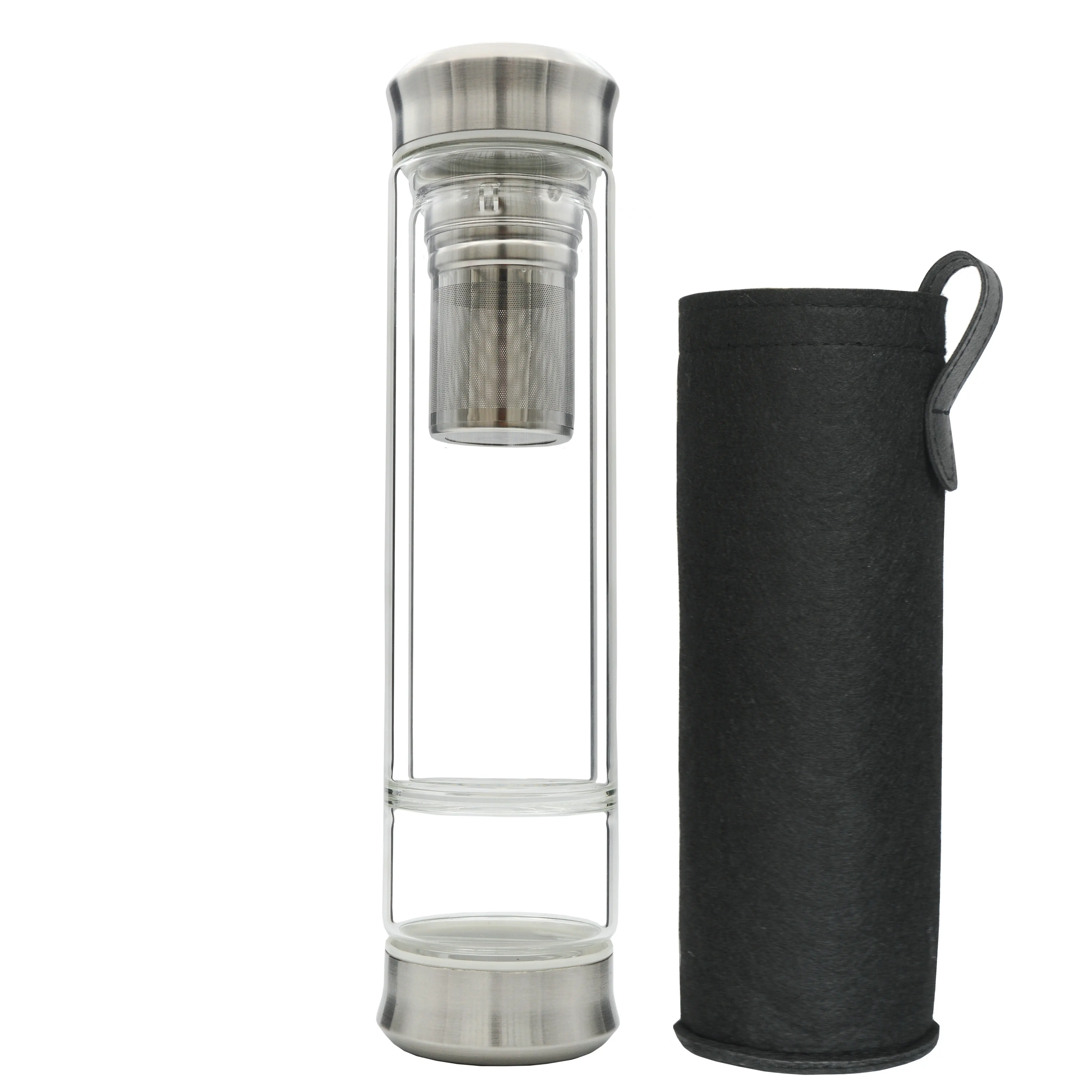 Crystal Infused Clear Motivational Gem Water Bottle Protective Sleeve Removable Crystals Healing Stones