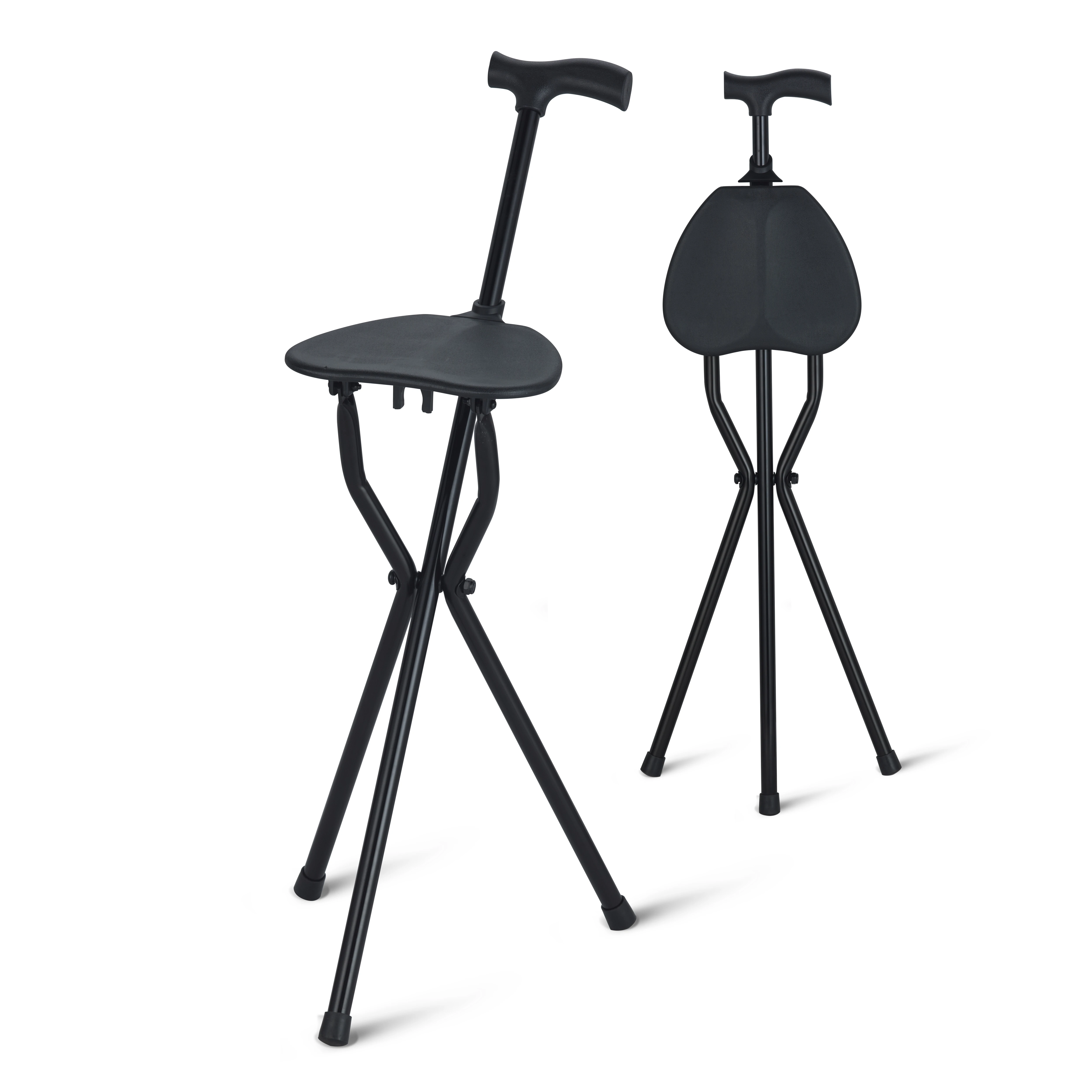 Flexible three legged anes Lightweight Adjustable Aluminum Walking Cane With 3 legs Seat Free Standing