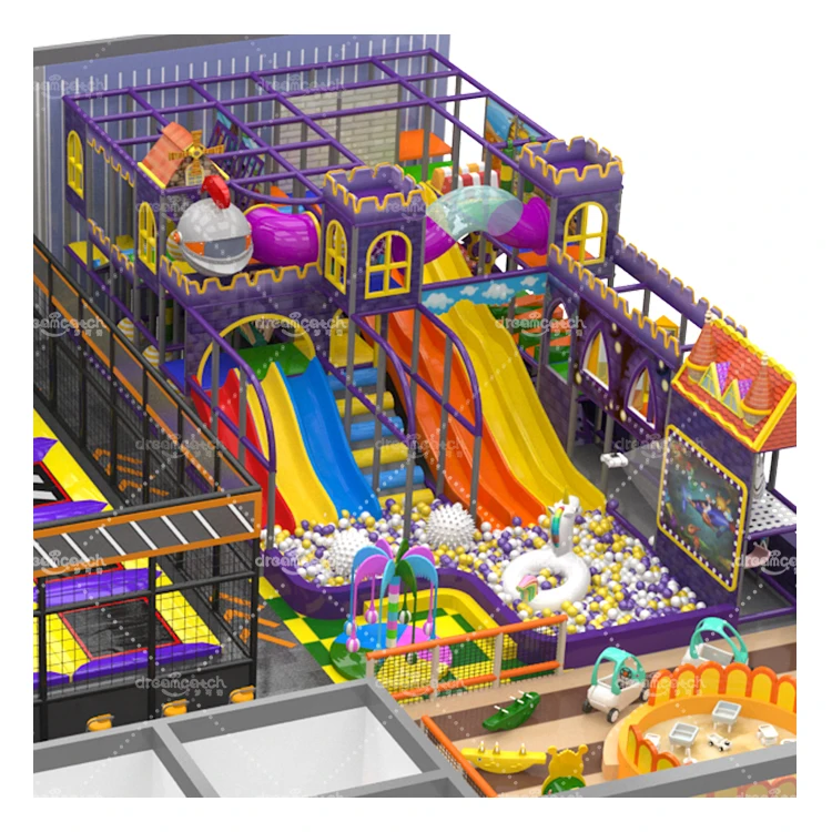 Castle Theme Cartoon Children Maze Trampoline Park Soft Play Equipment Set Kids Indoor Playground For Sale