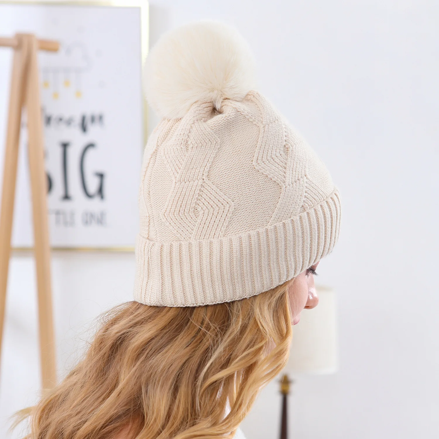 2022 Custom Logo Children Autumn Winter Hats New Designer Wool Baby Knitted Beanie Hats