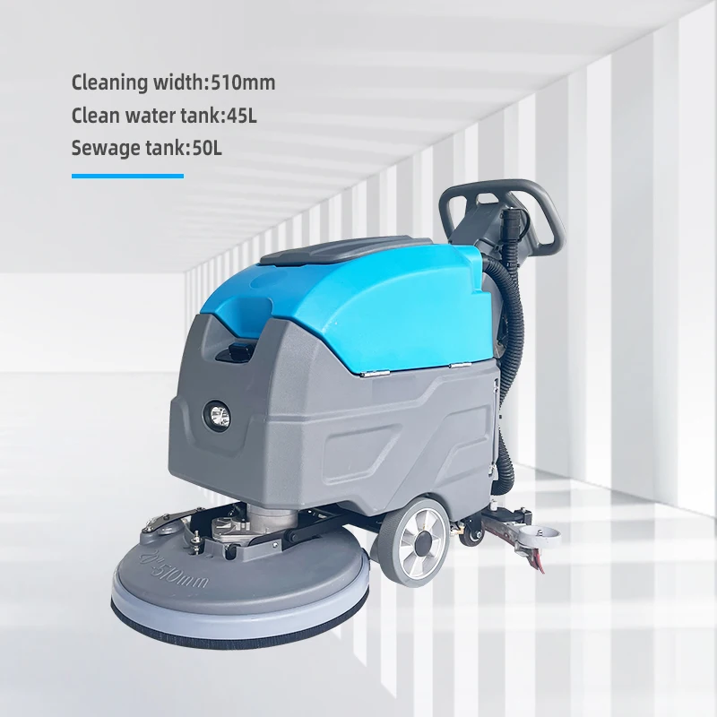 Easy to operate auto floor cleaner electric compact floor scrubber with brushes for concrete hard floor cleaning