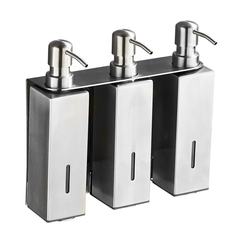 5-star Hotel High quality 304 stainless steel shampoo shower dispenser  Hotel shampoo set wall mounted Luxury  Soap dispenser