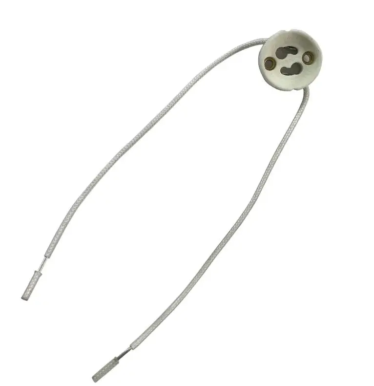 Ceramic GU10 Lamp Holder 250V 2A Porcelain Base Adapter with Metal Mount Bracket for LED Halogen Bulb Spot Light