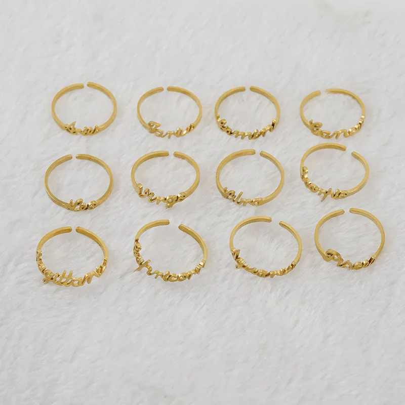 simple stainless steel twelve constellatory ring 18K open titanium steel 12 constellatory single ring jewelry wholesale