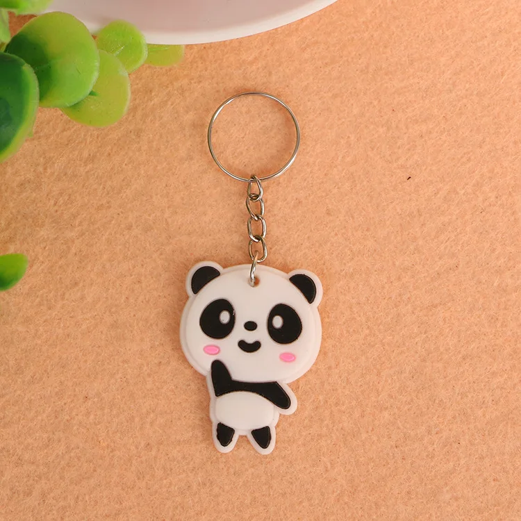 Factory direct price silicone key ring accessories multiple design in stock pvc keychain with custom packing card