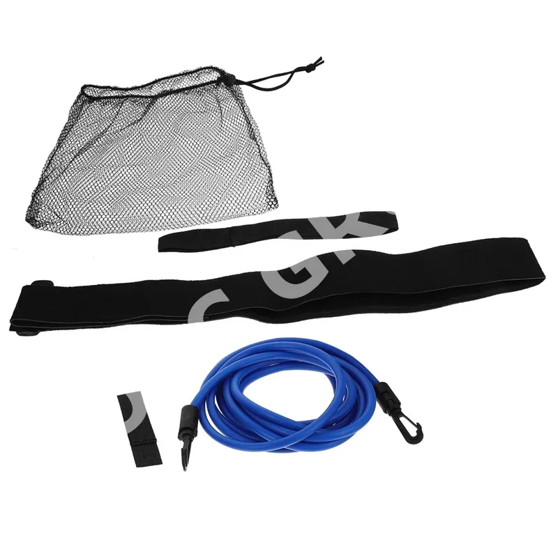 Factory customize swim trainer resistance bands elastic rope swim bungee cords swimming tether resistance rubber tubing belt