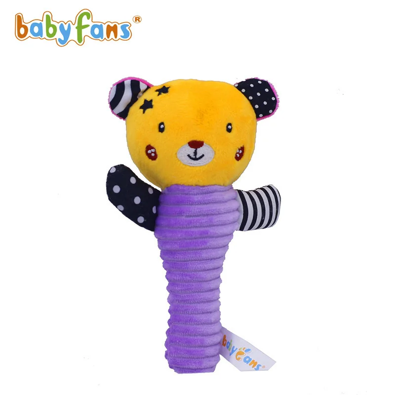 babyfans 2021 Baby Soft Plush Stuffed Animal Rattles Handheld Development Toys for Toddlers