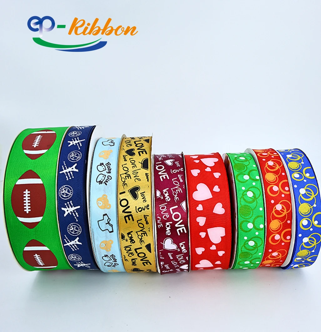 Custom Printed LOVE Grosgrain Ribbon Satin 100% Polyester Gift Wrapping Clothing Accessories Party Decorations High Quality