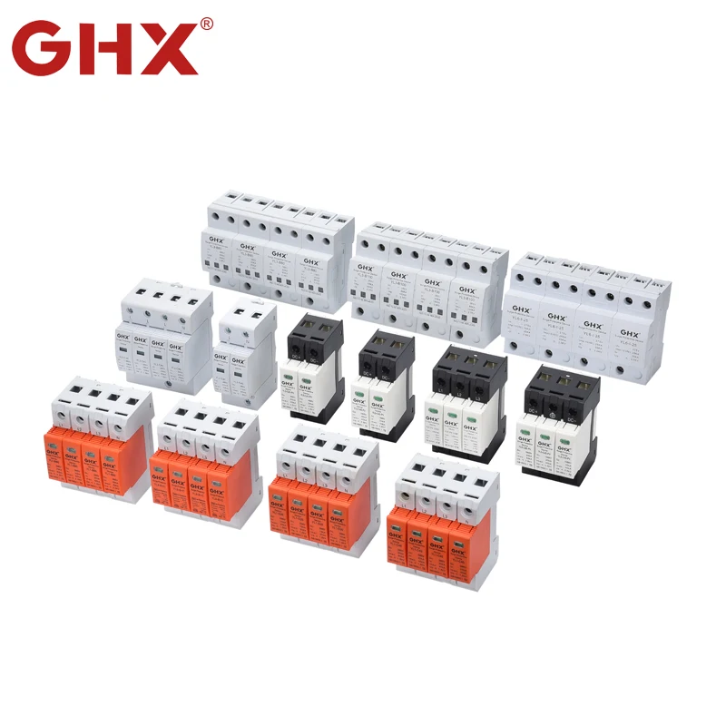 GHX New design  CE   Surge Protector 4 phase T1+T2  lightning arrester surge protective device