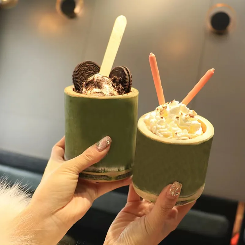 Home Decor Scented Candles Wedding birthday Companion Gifts Bamboo Tube beverage Bubble Tea Cup Round Stylish Ice Cream Cups