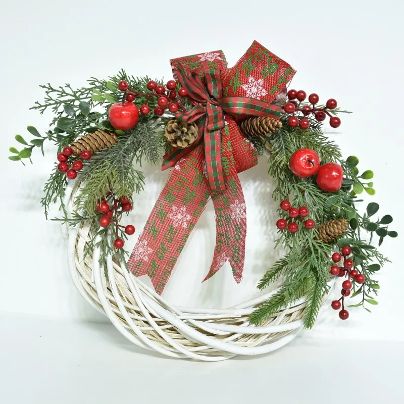 GY BSCI Front Door Christmas Decoration Wall Hanging Wood Welcome Sign Decor Wreath