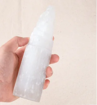 
Wholesale natural rock crystal polished selenite crystal quartz tower gypsum mountain shape stone ornaments for decoration 