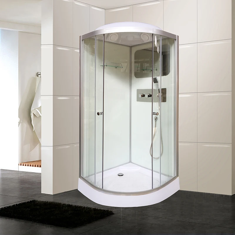 Glass Bathroom Models in One Shower Cabin Cubicles China Basic Complete Enclosed All White Square Sliding Door Contemporary ABS