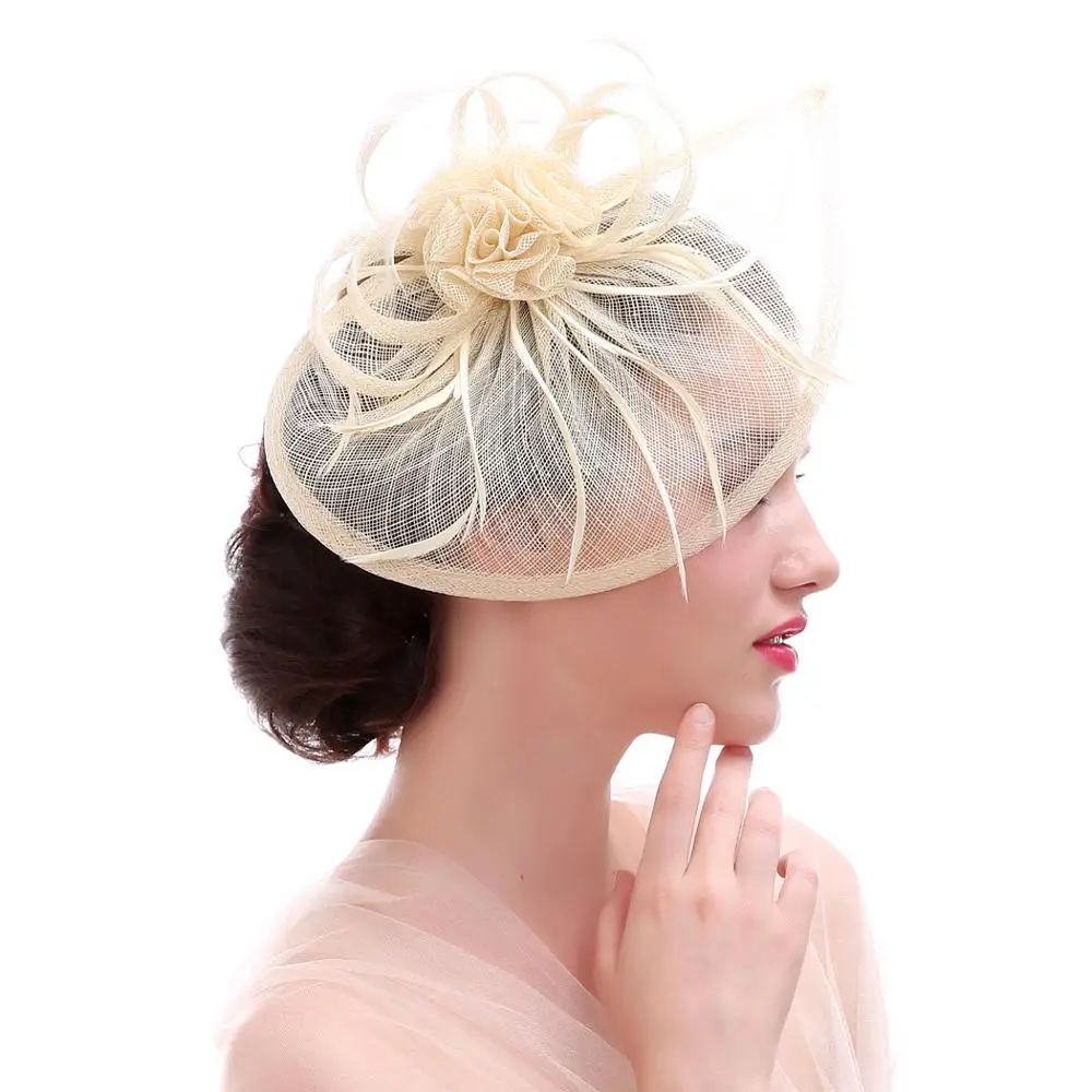 
2020 sinamay kentucky derby wedding hair accessories pink church hats 