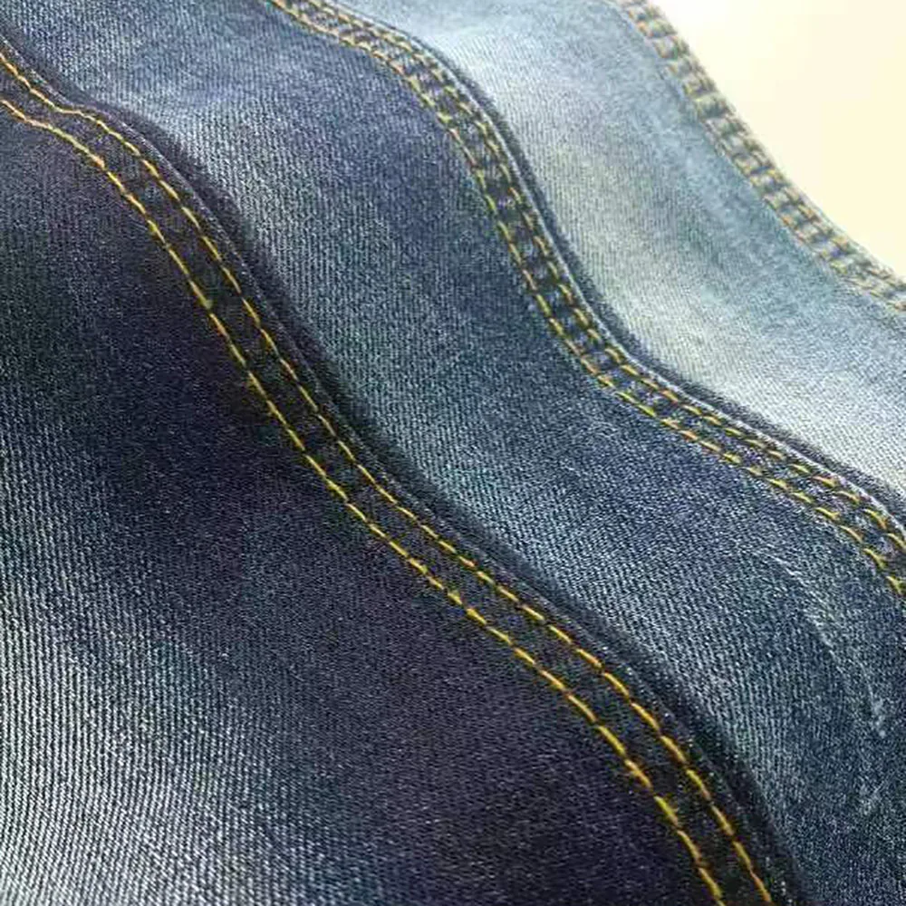 1/6 China Black Blue Indigo Stock Woven Stretch Spandex Polyester Cotton Denim Fabric Jeans