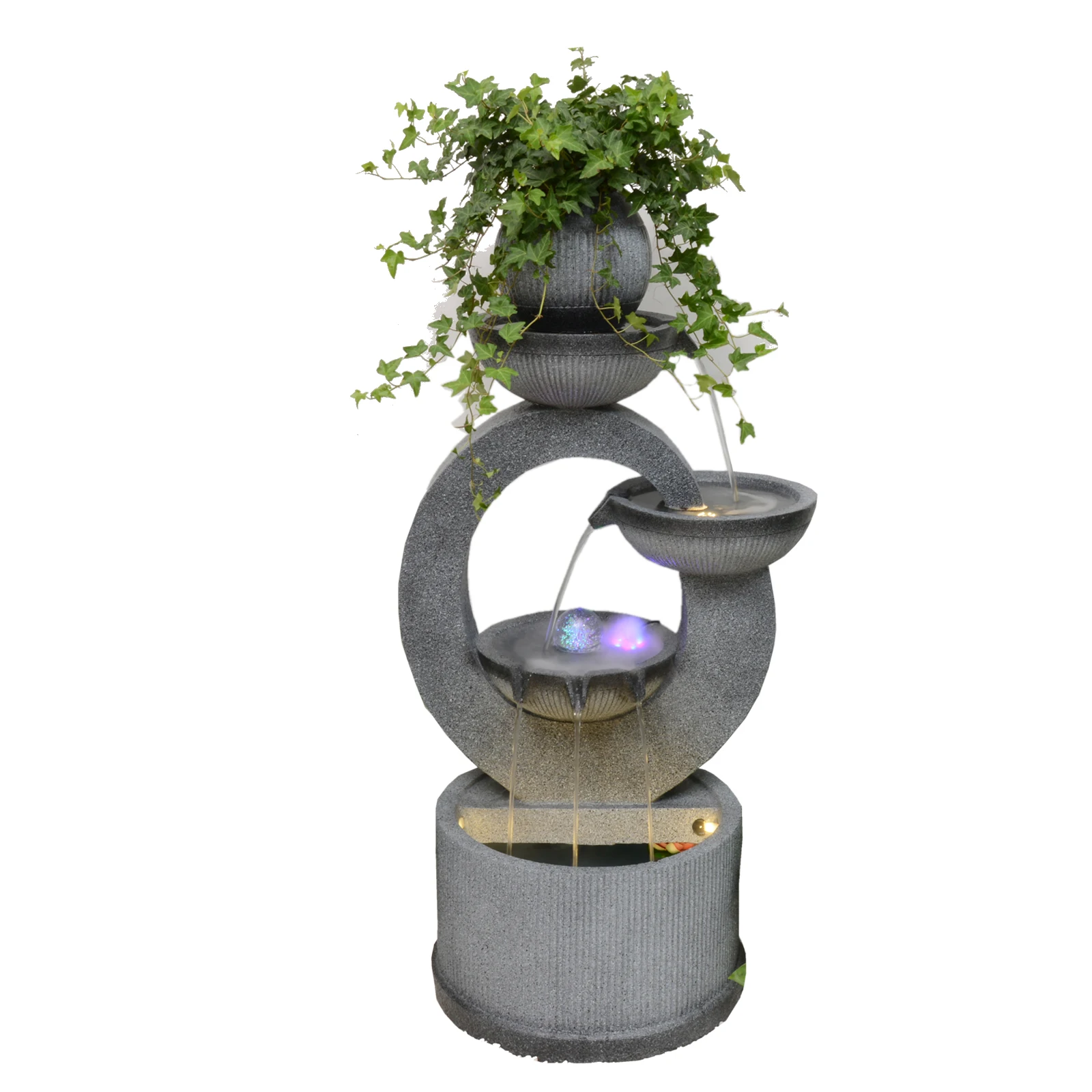 Resin Outdoor Water Fountain 3 Layer Modern Garden Fountain Waterfall For Garden Backyard Home Art Decoration