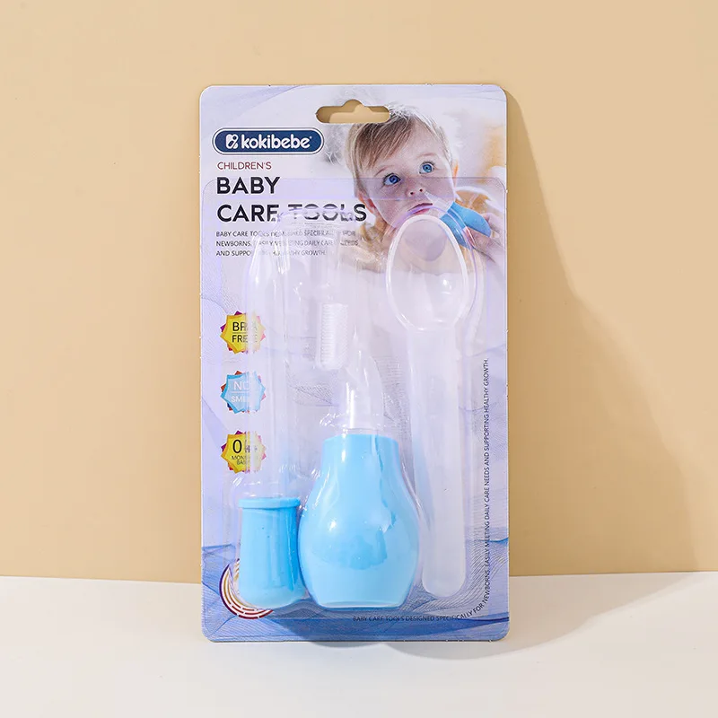 4 Pcs Set Dispenser Dropper Spoon Finger Toothbrush Professional Baby Nasal Portable Infant Nose Cleaner Device Set
